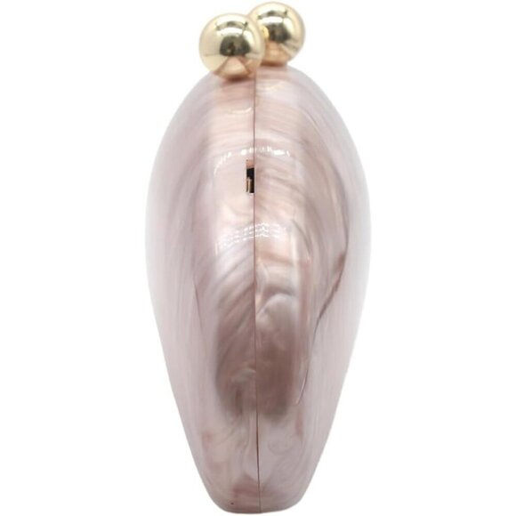 Women White Seashell Chain Shoulder Bag for Acrylic Evening Clutch Glitter Bag